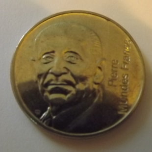 5 francs mendès france 1992  nickel poids 10 g diamètre 29 mm