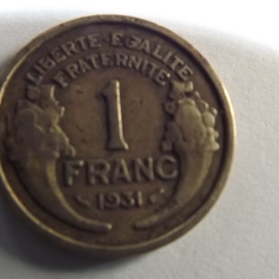 1 franc morlon 1931  métal bronze- aluminium poids 4 g  diamètre  23 mm  épaisseur 1.70